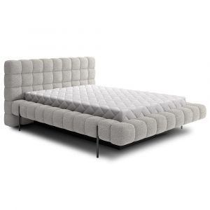 Lit coffre 160x200 sommier inclus Ezio Gris clair