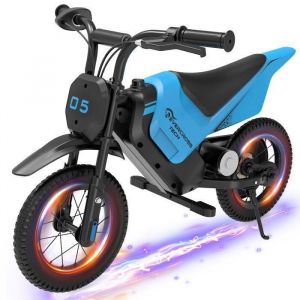 V&eacute;hicule &Eacute;lectrique pour Enfants EV TECH 3-12 Ans 150W 16KM/H 2 Niveaux de Vitesse, Pneu 12" Cadeau Bleu