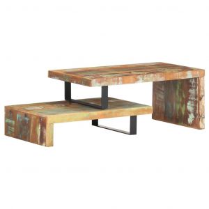 VidaXL Ensemble de table basse 2 pcs Bois de r&eacute;cup&eacute;ration massif