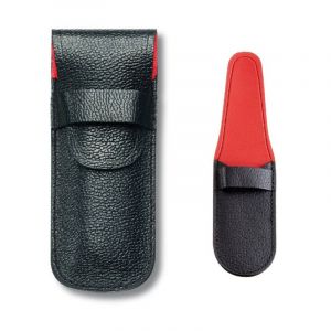 Victorinox Swiss Army noir étui en cuir avec rabat doublé Boucle / Rouge