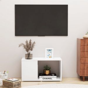 VidaXL Meuble TV Blanc 60x24x32 cm Agglom&eacute;r&eacute;