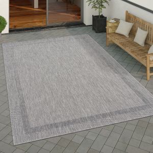 Paco Home - Tapis Exterieur Terrasse Balcon Tapis Cuisine Moderne Motif Geometrique Motif Abstrait 120x160 cm, Gris 2