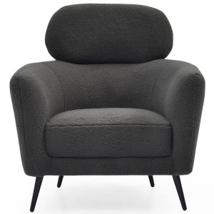 Fauteuil Design Bouclette Damien 86cm Gris Foncé