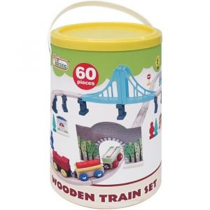 WDK Partner Baril train bois 60 pieces - 3 ans et +