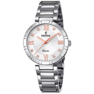 Image de Festina Montre MADEMOISELLE F16936-B - Montre ACIER CADRAN ARGENT ROSES BRACELET ACIER Femme