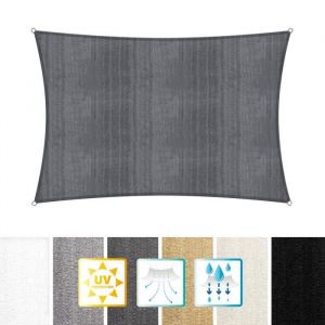 Lumaland voile d'ombrage cordes de fixation incluses, 100% HDPE avec le filtre UV de protection 2x3 gris foncé