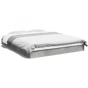 VidaXL Cadre de lit gris béton 160x200 cm bois d'ingénierie Concrete Grey