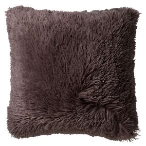 Dutch Decor Housse de coussin taupe fausse fourrure-45x45 cm uni