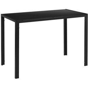 [en casa] Table à manger avec plateau de table du verre noir