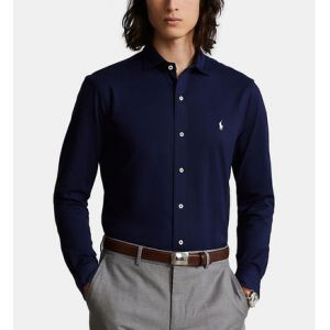 Image de Ralph Lauren Chemise droite coton jersey Bleu Polo - Couleur Bleu - Taille M