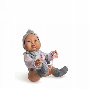 Berjuan Poup&eacute;e Chubby Baby avec Pichi de Laine Gris. Un Gordete en Vinyle articul&eacute; 50 cm