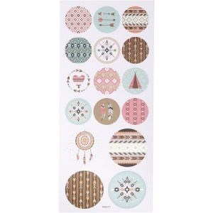 Creotime Stickers papier - Indien - 16 pcs