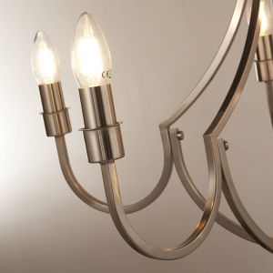 Searchlight Lodge Luminaire suspendu à 5 lumières en métal argenté satiné