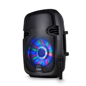 Enceinte mobile amplifiée PARTY-8LED 8 300W à LEDs RVB USB/BLUETOOTH/FM/SD/MICRO