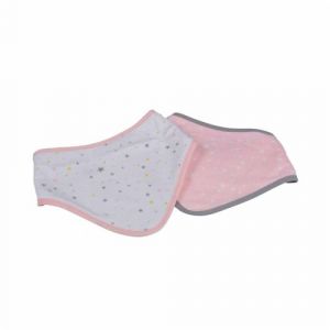 Bébé Douceur, Lot de 2 Bavoirs Bandana 100% Coton 16 x 41 cm Essen'Ciel