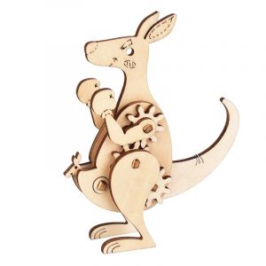 Dam Mini puzzle m&eacute;canique 3d en bois. Design kangaroo. 20 pi&egrave;ces.
