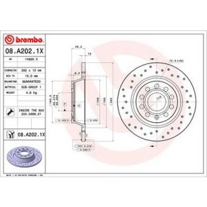 Brembo 2 Disques de frein Xtra 08.A202.1X