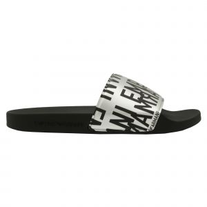 Emporio Armani Swimwear Slipper Glazed Metal, Sandale Slide Homme, Silver+Black+Black, 43 EU