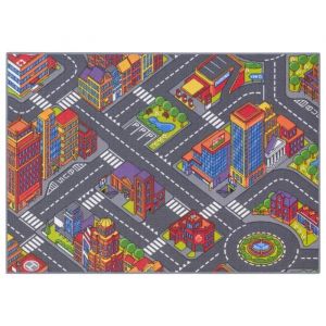 Tapis de Jeu Enfant 95x133cm, Big City - Tapis Circuit Voiture - Lavable - Antidérapant - Carpet Studio