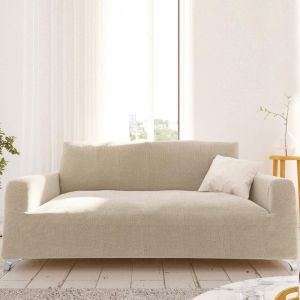 Housse de Canapé Extensible tissé jacquard DORIAN Crème