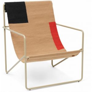 Ferm Living Chaise Desert / Structure beige - Bouteilles plastique recyclées multicolore/beige en tissu