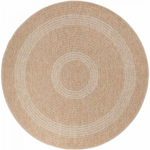 Naturel - Tapis rond aspect jute Beige Crème 200x200cm