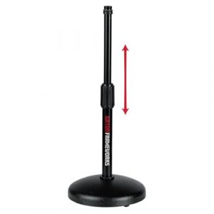 Gator Frameworks Support de microphone de bureau avec base ronde lest&eacute;e et hauteur r&eacute;glable (GFW-MIC-0501)