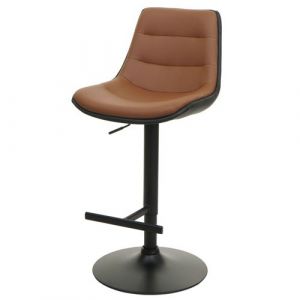 Mendler Lot de 2 tabourets de bar HWC-L85 similicuir marron