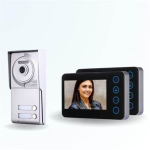 VIZIGUARD Portier interphone vid&eacute;o neo 2 fils - 2 appartements - 2 &eacute;crans noirs