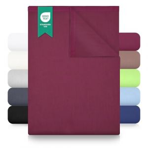 GREEN MARK Textilien Drap Plat de lit Classique | Drap de lit | Drap | Drap de Maison | Drap 100% Coton sans élastique Nombreuses Tailles et Couleurs Taille:180x275 cm, Bordeaux Rouge