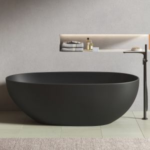 Stano Baignoire îlot design ovale FLORIDA noir mat 165 cm