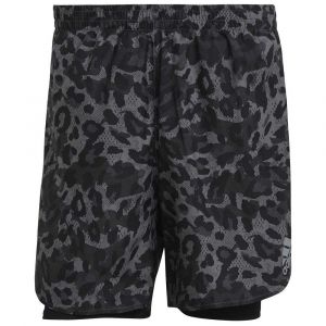 Adidas Primeblue 2in1 Shorts Men, grey four/multicolor/black M Pantalons course à pied