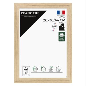 Ceanothe Cadre photo chêne Tara 20x30 cm/A4 - Bois brut
