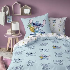 Parure de lit imprimée 100% coton, DISNEY HOME STITCH ANANAS