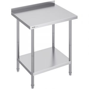 Table De Travail Cuisine Acier Inoxydable-Vevor-Table De Préparation-76,2x61x91,4 Cm-Hauteur Réglable