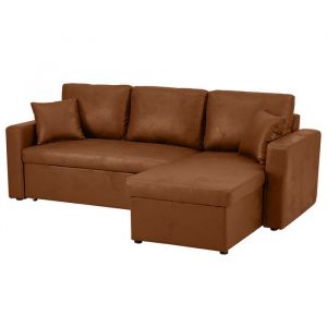 Bestmobilier - Cyrus - canapé d'angle réversible 4 places - convertible avec coffre - en simili