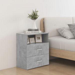 VidaXL Tables de chevet 2 pcs Gris béton 50x32x60 cm
