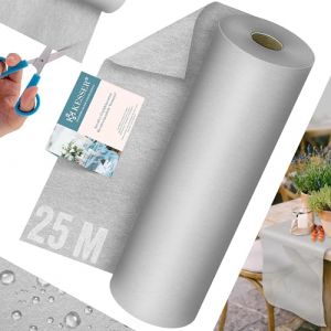 Kesser - Chemin de Table Non-tissé Moderne 30cm x 25m Décoration de table Ruban de table lavable, hydrofuge & résistant aux intempéries - Gris