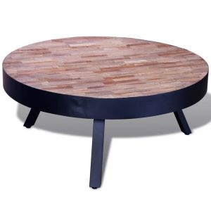 Image de VidaXL Table basse ronde Bois de teck recyclé