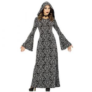 FIESTAS GUIRCA Costume de Sorcière Mystique Petit Chaperon Noir - Déguisement d'Halloween de Sorcière pour Femme Taille 38-40 M