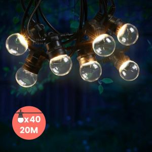 SkyLantern Guirlande Guinguette IP65 20M 40 Bulbes Transparents