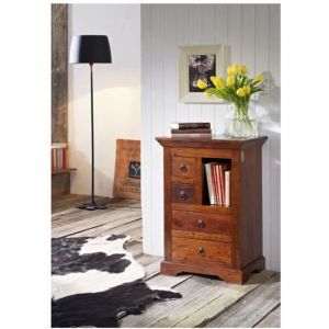 Petite commode 55x40 Acacia laqué Nougat oxford 503 - marron