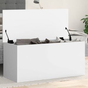 VidaXL Boîte de rangement blanc 100x42x46 cm bois d'ingénierie
