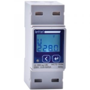 Compteur d'&eacute;nergie multi-mesures monophas&eacute; 100A direct - Communication Mbus - LETTEL - MCT2-1100-MBUS
