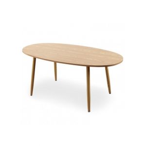 Image de Declikdeco Table Scandinave Ovale Beige NAWAL