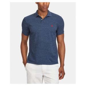 Ralph Lauren Polo droit custom fit en maille piqu&eacute;e Bleu Moyen - Taille L;M;S;XL