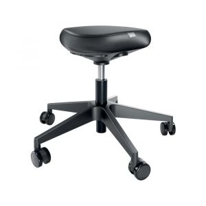 Leitz Ergo tabouret ergonomique sur roulettes, hauteur r&eacute;glable (46&ndash;59cm) : Coussin mousse double densit&eacute;, selle ergonomique pour bureau, t&eacute;l&eacute;travail, pros, loisirs, gamme Ergo, noir, 65780095