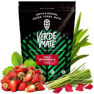 Yerba Mate Verde Mate Very Strawberry - Mat&eacute; Fruit&eacute; - Vert Non Fum&eacute; et Sans Amertume - 500g