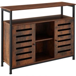 TecTake Buffet Warrington 100x37x82cm - bois fonc&eacute; industriel