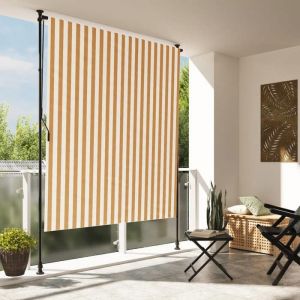VidaXL Store Roulant D'ext&eacute;rieur Orange Et Blanc 200x270cm Tissu Acier